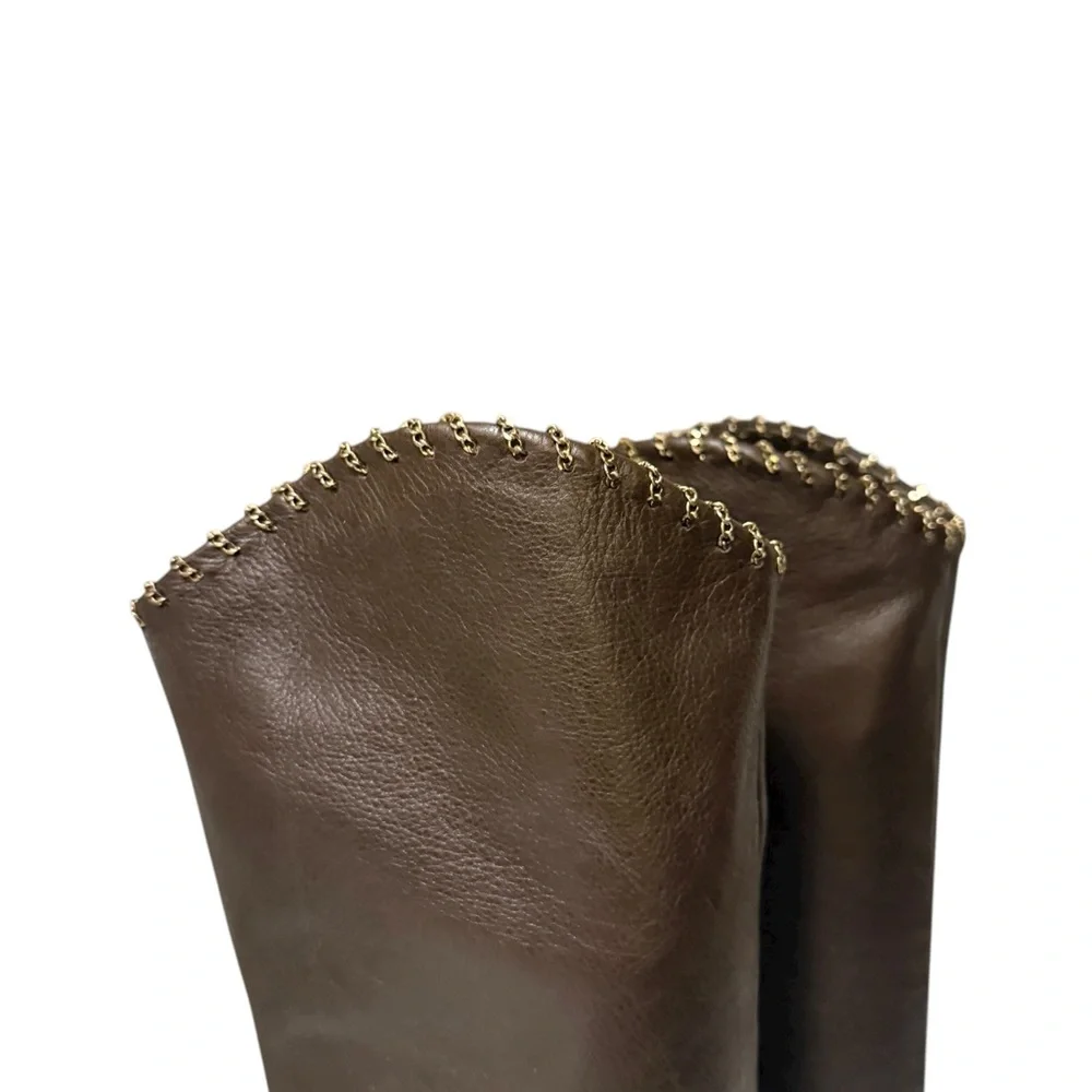 SCHUTZ Women's Valy Pull-On High Heel Over-the-Knee with a fine chain design. - Picture 7 of 16